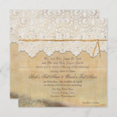 Square Rustic Barn Outdoor Garden Boho Lace Wood Kaart (Voorkant / Achterkant)