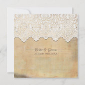 Square Rustic Barn Outdoor Garden Boho Lace Wood Kaart (Achterkant)