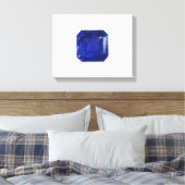 Square Sapphire Gemstone Blue Canvas Afdruk (Insitu (Slaapkamer))
