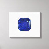 Square Sapphire Gemstone Blue Canvas Afdruk (Voorkant)