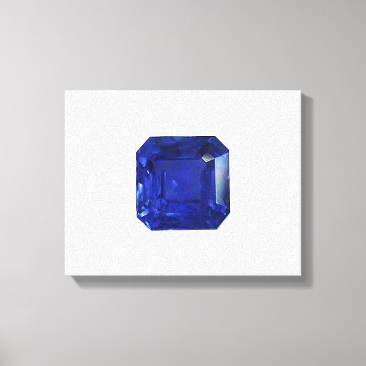 Square Sapphire Gemstone Blue Canvas Afdruk (Voorkant)