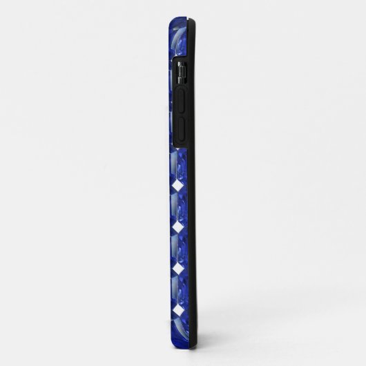 Square Sapphire Gemstone Blue Case-Mate iPhone Case (Achterkant/links)