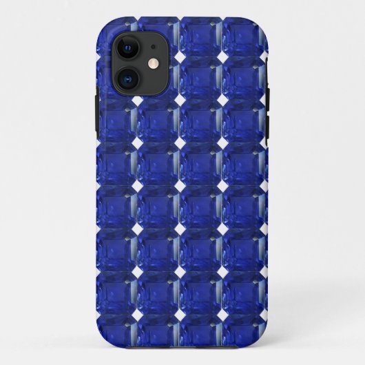 Square Sapphire Gemstone Blue Case-Mate iPhone Case (Achterkant)