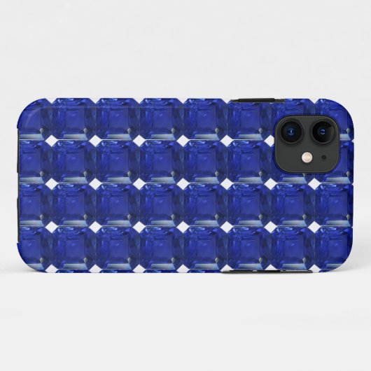 Square Sapphire Gemstone Blue Case-Mate iPhone Case (Achterkant (horizontaal))