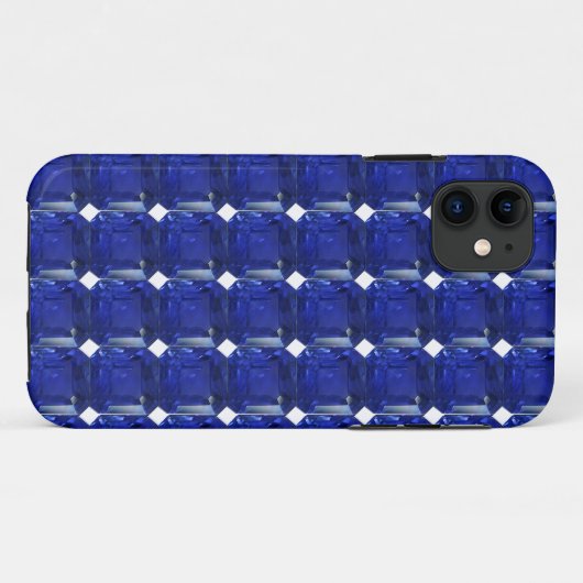 Square Sapphire Gemstone Blue Case-Mate iPhone Case (Achterkant (horizontaal))