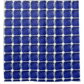 Square Sapphire Gemstone Blue Douchegordijn (Voorkant)