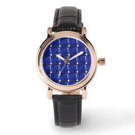 Square Sapphire Gemstone Blue Horloge