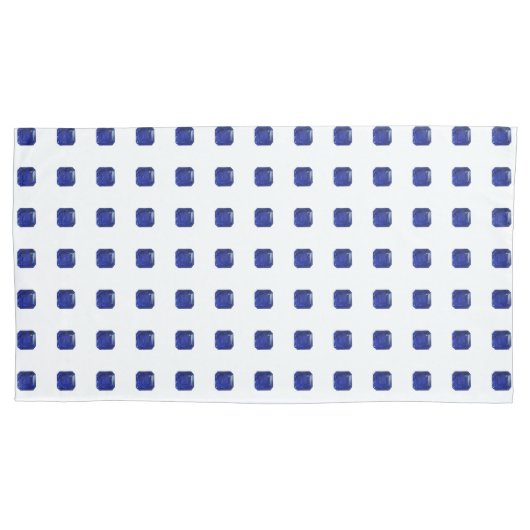 Square Sapphire Gemstone Blue Kussensloop (Voorkant-Links)