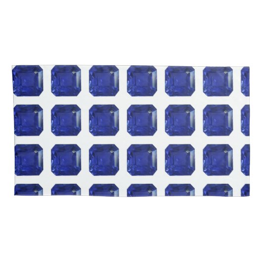 Square Sapphire Gemstone Blue Kussensloop (Achterkant-Rechts)