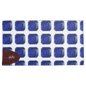 Square Sapphire Gemstone Blue Kussensloop (Voorkant-Rechts)