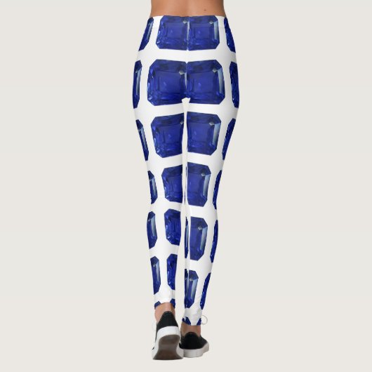 Square Sapphire Gemstone Blue Leggings (Achterkant)