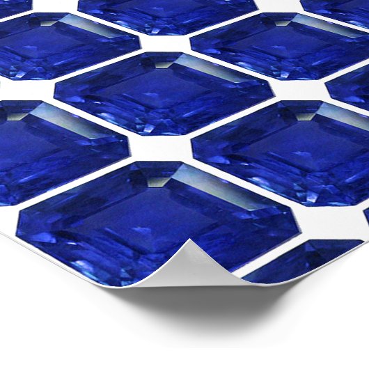 Square Sapphire Gemstone Blue Poster (Hoek)