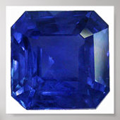 Square Sapphire Gemstone Blue Poster (Voorkant)