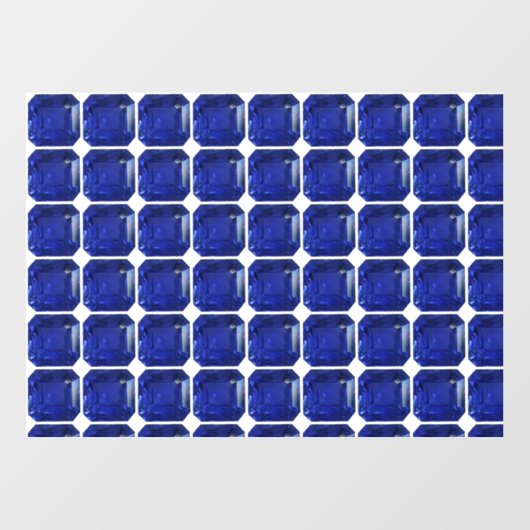 Square Sapphire Gemstone Blue Raamsticker (Vel)