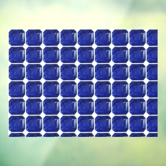 Square Sapphire Gemstone Blue Raamsticker (Vel 3)