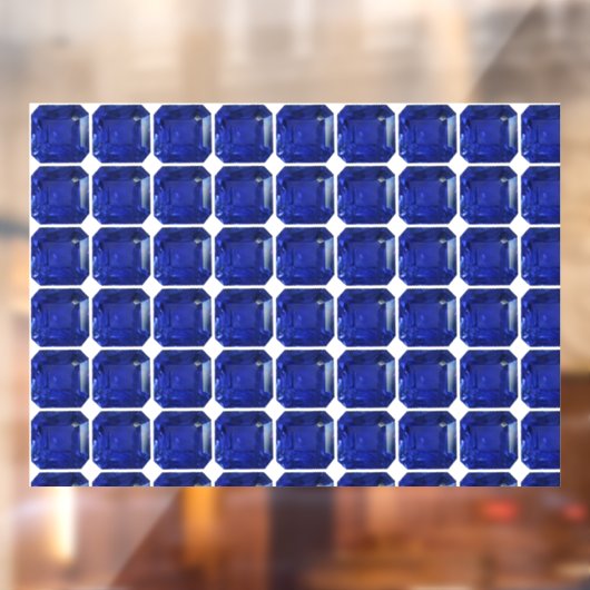 Square Sapphire Gemstone Blue Raamsticker (Vel 2)