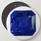 Square Sapphire Gemstone Blue Ronde Button 6,0 Cm (Voorkant /achterkant)