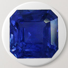 Square Sapphire Gemstone Blue Ronde Button 6,0 Cm