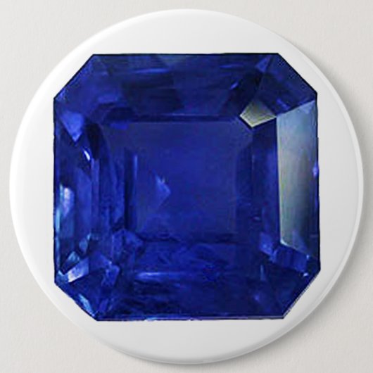 Square Sapphire Gemstone Blue Ronde Button 6,0 Cm (Voorkant)
