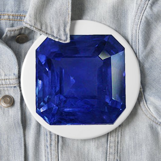 Square Sapphire Gemstone Blue Ronde Button 6,0 Cm (In situ)