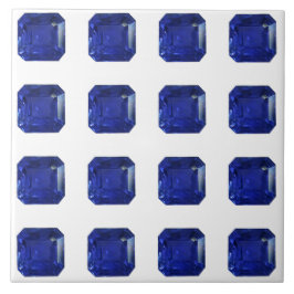 Square Sapphire Gemstone Blue Tegeltje