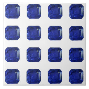Square Sapphire Gemstone Blue Tegeltje