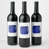 Square Sapphire Gemstone Blue Wijn Etiket (Flessen)