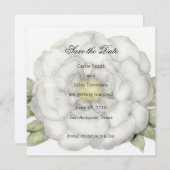 Square Save the Date White Peony (Voorkant / Achterkant)