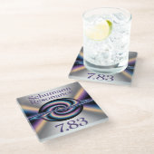 Square Schumann Resonance Glass Coaster Glazen Onderzetter (Schuin)