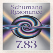 Square Schumann Resonance Glass Coaster