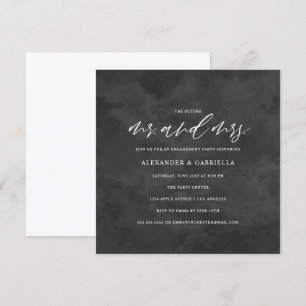 Square Script Toekomstige Mr. & Mrs. Engagement Pa Kaart