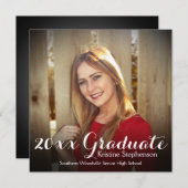 Square Shading Afstuderen Announding Photo Card Kaart (Voorkant / Achterkant)