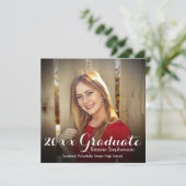 Square Shading Afstuderen Announding Photo Card Kaart (Staand voorkant)