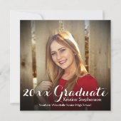 Square Shading Afstuderen Announding Photo Card Kaart (Voorkant)
