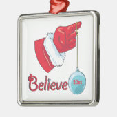 Square Shaped Believe Metalen Ornament (Links)
