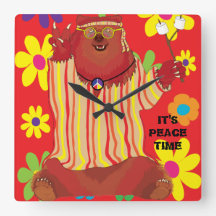 Square Shaped Clock "Peace Time"