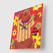 Square Shaped Clock "Peace Time" Vierkante Klok (Hoek)