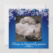 Square Silent Night Blue White-kerstkaart Feestdagenkaart (Achterkant)