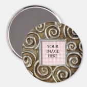 Square Silver Swirls Sjabloon Magneet (Voorkant / Achterkant)