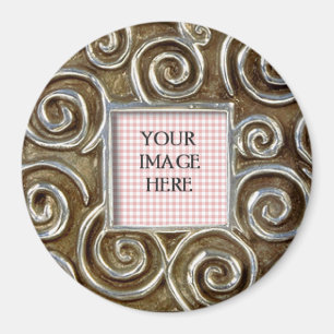 Square Silver Swirls Sjabloon Magneet