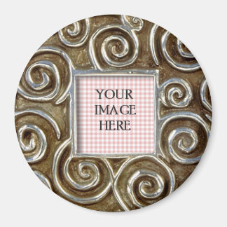 Square Silver Swirls Sjabloon Magneet