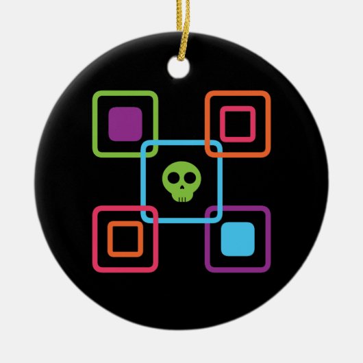 Square Skull Keramisch Ornament (Voorkant)