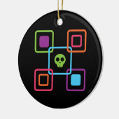 Square Skull Keramisch Ornament (Links)