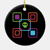 Square Skull Keramisch Ornament (Achterkant)