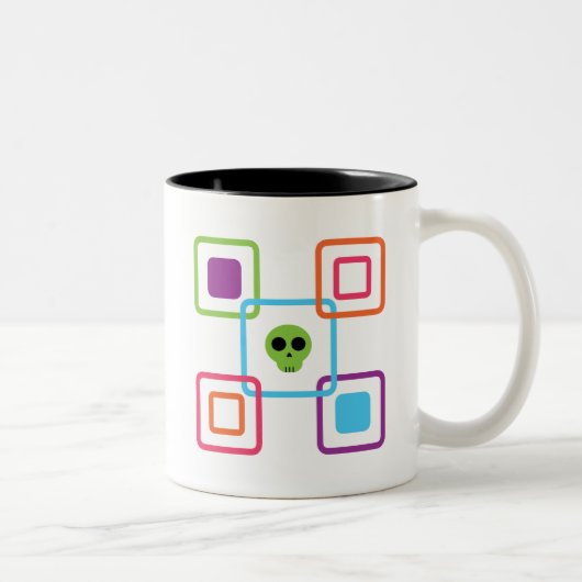Square Skull Tweekleurige Koffiemok (Rechts)