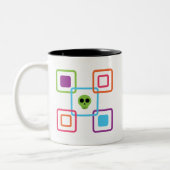 Square Skull Tweekleurige Koffiemok (Links)