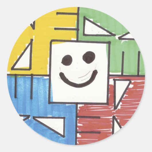 Square Skulls Ronde Sticker (Voorkant)