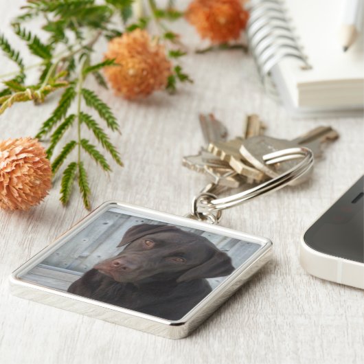 Square Sleutelhanger - Chocolade Lab (Zijkant)