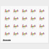 Square Smile-ontwerp Vierkante Sticker (Vel)