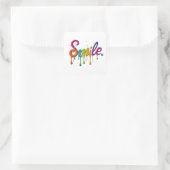 Square Smile-ontwerp Vierkante Sticker (Tas)